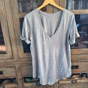 lululemon athletica Silver V-Neck Tee